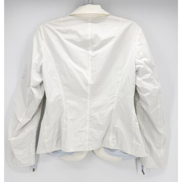 Brunello Cucinelli White Lightweight Windbreaker Blazer Jacket L - Picture 2 of 7
